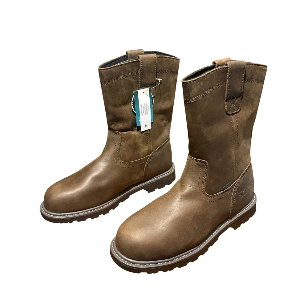 Waterproof Steel Toe Safety Work Boot Bates Wolverine Barnes Brown Leather 9
